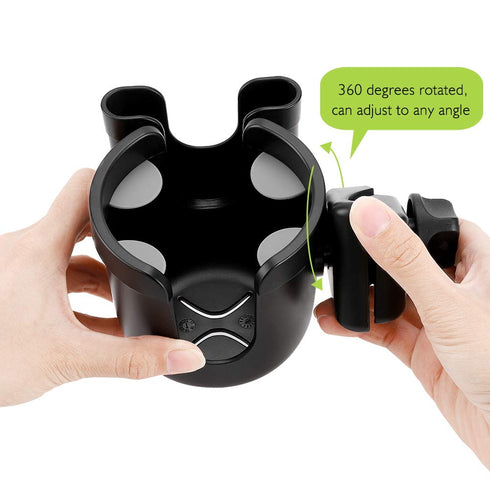 Accmor Stroller Cup Holder with Phone Holder, 2-in-1 Universal Cup Phone Holder for Uppababy, Nuna, Doona Strollers
