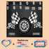 Racing Baby Monthly Milestone Blanket, Boy Racer Car Tires Black White Checkered Flag, Newborns 1 to 12 Months Unisex Include 4 Frames and 1 Headband 47"x47" BTQQPH83 by PHMOJEN