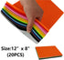 20PCS Felt Sheets 12"x8", Assorted Colors Nonwoven DIY Craft Squares, Fleece Fabric, Sewing Felt