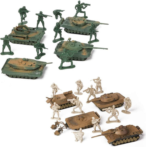 PROLOSO Playset 8 20 Military Army Take Apart Battle Tank Models and Tiny Toy Soldiers