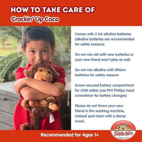 1 10 Inches Cuddle Barn - Crackin' Up Coco | Super Soft Animated Twirling Moving Monkey Stuffed Animal Plush Toy |