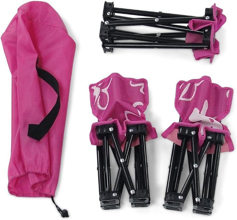 18 Inch Doll 3-PC Folding Camp Camping Beach Sports Chairs and Table - Emily Rose Doll Furniture