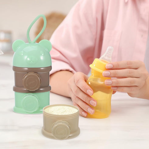 4 Formula Dispenser: Compartments Stackable Formula Container for Travel - Portable Baby Milk Powder & Snack Storage