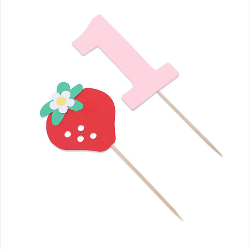 LINLULU 1st Set Strawberry High Chair Banner - Strawberry Themed Birthday Decoration Including One High Chair Banner