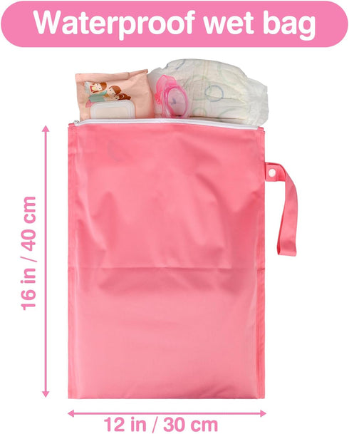 bag,2 Pack Mess-Proof Waterproof Wet Dry Reusable,Wet Bags for Swimsuits & Baby Clothes,Leakproof Wet bag for Travel