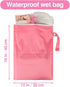 bag,2 Pack Mess-Proof Waterproof Wet Dry Reusable,Wet Bags for Swimsuits & Baby Clothes,Leakproof Wet bag for Travel