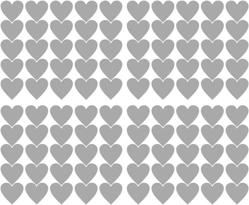 2 inch x 100 Pieces DIY Heart Wall Decal Vinyl Sticker, Removable Nursery Decoration for Kids Bedroom (Gray)