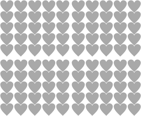 2 inch x 100 Pieces DIY Heart Wall Decal Vinyl Sticker, Removable Nursery Decoration for Kids Bedroom (Gray)