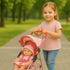18" 2 fash n kolor My First Doll Stroller with Basket - Pink Off-White Foldable Doll Stroller - Fits Upto Dolls, Free