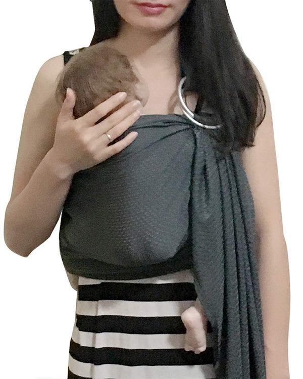 Baby Water Ring Sling Carrier, Lightweight Breathable Mesh Wrap for Infant, Newborn, Kids, Grey