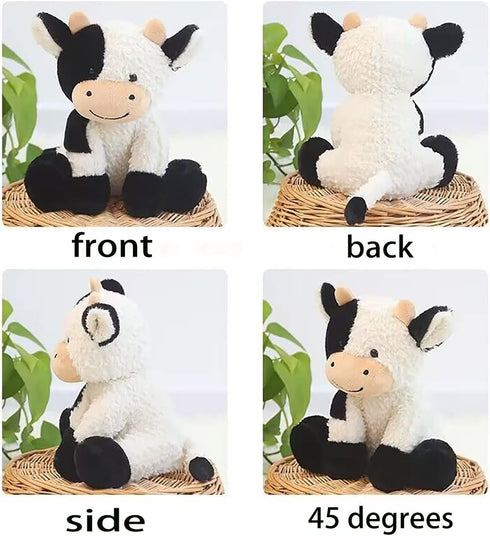 Cow Stuffed Animal - Cute 9 Inch Plush Doll Toy Gift for Girls and Boys, Christmas (Cow Sitting)