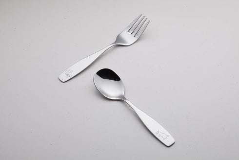 ANNOVA Kids Silverware 10 Pieces Children's Safe Flatware Set, Stainless Steel, 4 x Forks, 4 x Spoons, 2 x Safe Knife