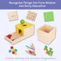 Adena Montessori 4 in 1 Wooden Play Kit for Kids 1-3, Object Permanence Box, Color Drop Game, Ball Drop Toy