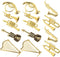Baluue Mini Musical Instrument Ornaments - 14pcs Miniature Violin Guitar Piano Drum Trumpet Figurines