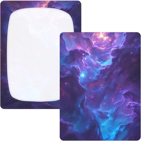 Bseiialft 52 28 Purple Blue Galaxy Space Crib Sheets for Boys Girls Soft and Breathable Cotton Baby Sheets for Standard
