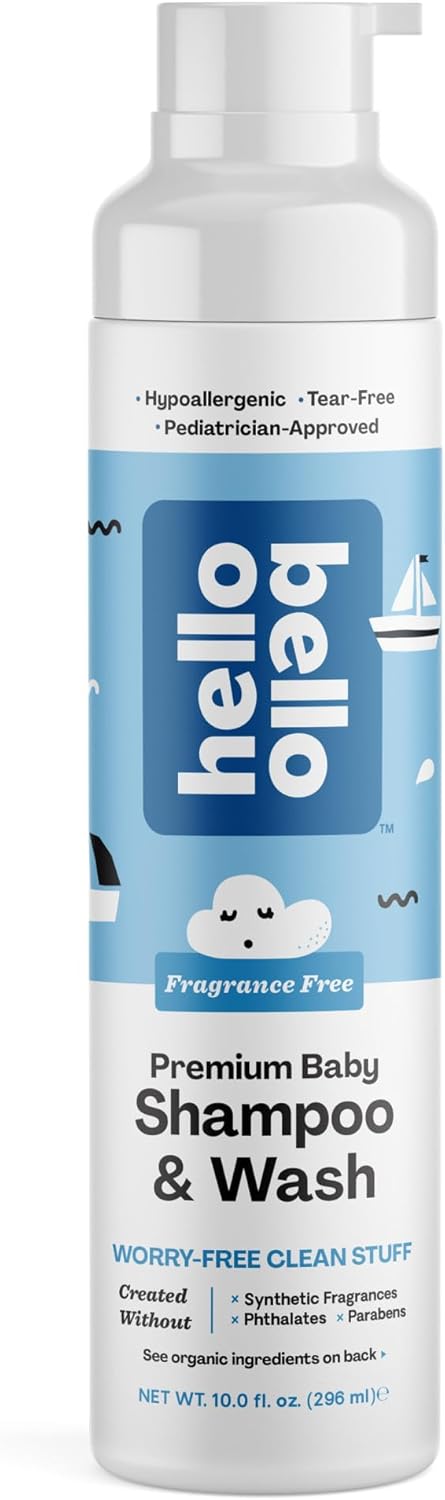 Hello Bello Shampoo & Body Wash, Gentle Hypoallergenic Tear-Free Formula for Babies and Kids, 10 fl oz