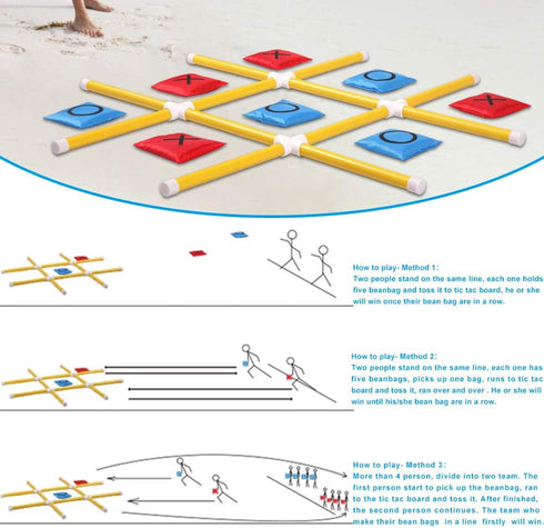 Kids(3ft 3ft) OTTARO Giant Tic Tac Toe Game Outdoor Indoor for Family, Outdoor Bean Bag Toss Game for Adults and x