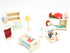 Wooden Doll House People Set of 7 Miniature Figures and 2 Pets, Dollhouse Dolls Family Accessories for Kids
