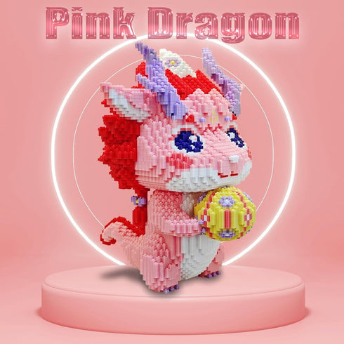 HONLANCH Animal Pink Dragon Micro Building Blocks Set - 13500PCS Gift for Adults and Kids