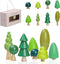 Wooden Tree Toy Pack of 8 Wood Miniature Tree Set Various Sizes