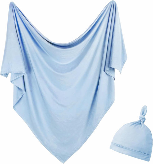 Newborn Swaddle Blanket with Hat Set Baby Swaddle Set Hospital Receiving Blankets