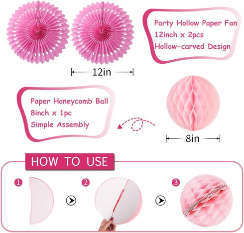 Donut Birthday Party Decorations - Donut Party Supplies with Lanterns, Paper Fan, Honeycomb Ball for Kids Birthday Party