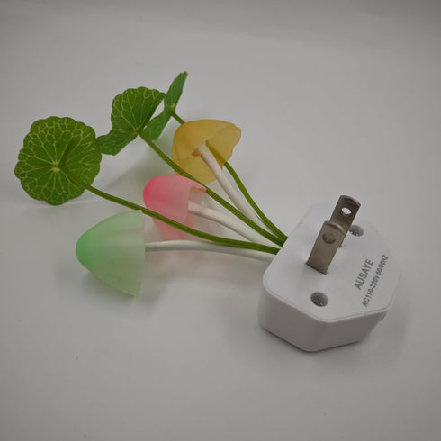 2 Pack AUSAYE Sensor Led Night Light Plug-in Wall Lamp Color Changing Mushroom Night Light for Kids Adults NightLight