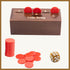 Wooden Coin Drop Game with 50 Coins, Game Box, and 1 Dice for 2-6 Players - Fun Family Board Game