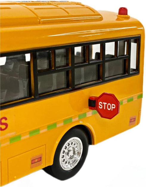 Big Daddy Huge Yellow School Bus - Pull Back Toy School Bus with Lights, Sounds, and Openable Doors for Toddlers