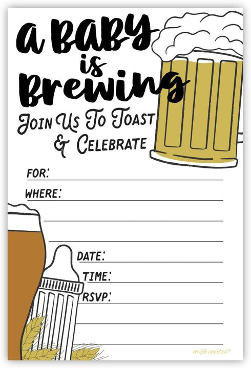 Baby is Brewing Baby Shower Invitations, 20 Count with Envelopes