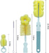 4-in-1 Set,Sponge Set Baby Bottle Brush Bottle Brush Cleaner with Nipple Cleaner,Straw Cleaning Brush,Long Handle Water