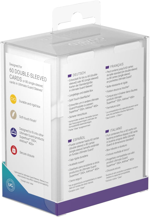 60+ 60 Ultimate Guard Boulder Classic, Deck Case for Double-Sleeved TCG Cards, Frosted, Secure & Durable Storage