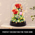 Set 596 HOGOKIDS Flower Bouquet Building with LED Lighting - PCS Red Rose with Cover Botanical Building Blocks Kits