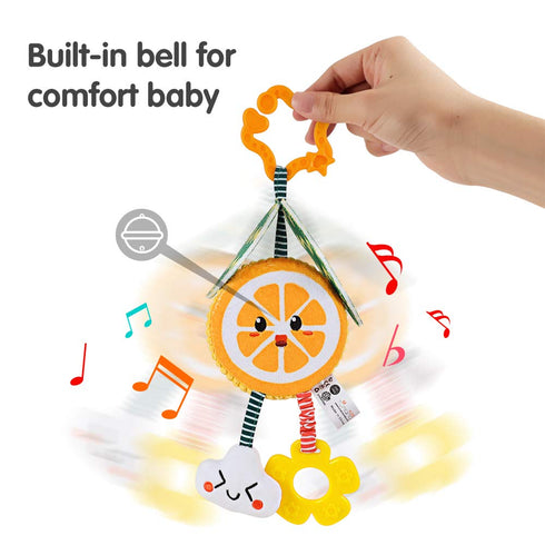 3 6 9 12 Gifts,4 Pack TUMAMA Baby Toys for Months,Hanging Fruit Rattles Avocado,Banana,Orange and Strawberry,Stroller