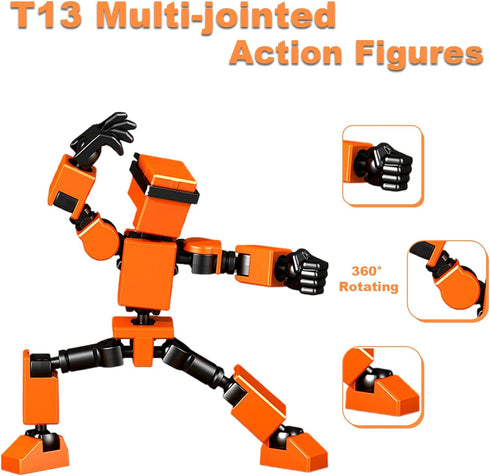 zumelio 4PCS T-13 Set, Dummy 13 Mini Titan Action Figures Assembly Completed Luck Robot Action Figure Toys for Boys
