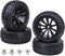 Hobbypark Rubber RC Car Tires & Wheel Rims, Outer Diameter 2.99 inch / 76mm, Foam Inserts (4-Pack).