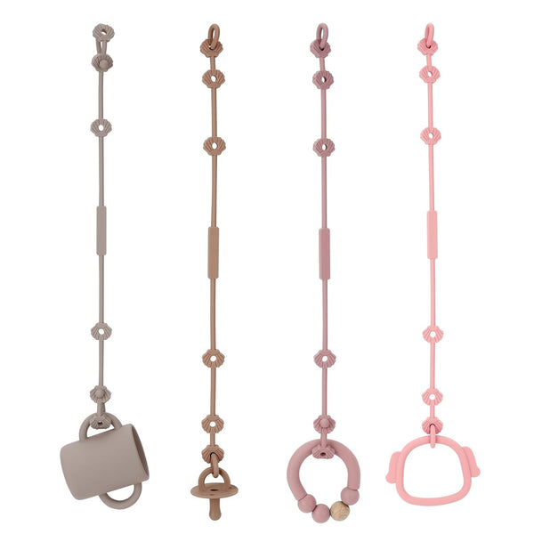 4pcs Toy Safety Straps, Socub Silicone Adjustable Baby Pacifier Teether Straps, Toddler