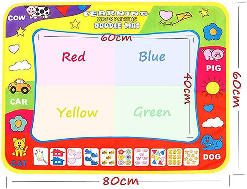 Magic Drawing Mat/Water Doodle Mats (31.4in x 23.6in) - Reusable Coloring Aqua Classic Mat with Magic Pen for Kids