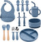 Silicone Baby Feeding Set,13PCS Feeding Essentials with Suction Bowl and Plate,Spoons &
