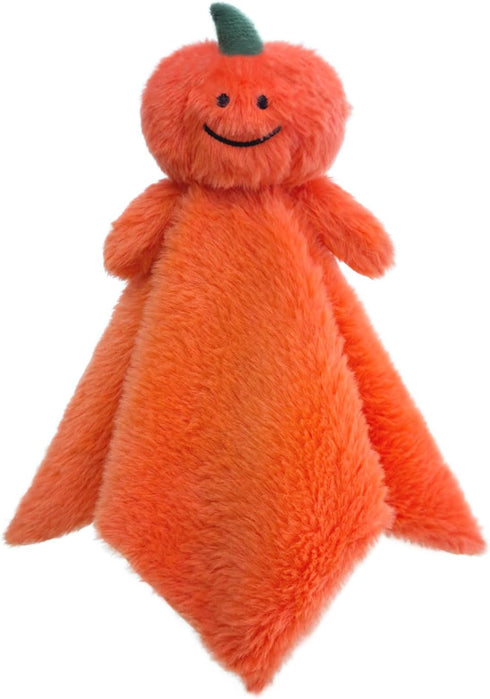Baby Orange Pumpkin Soft Stuffed Animal Security Blanket, Plush Pumpkin Lovey Blanket, Baby Shower Gift, 14"