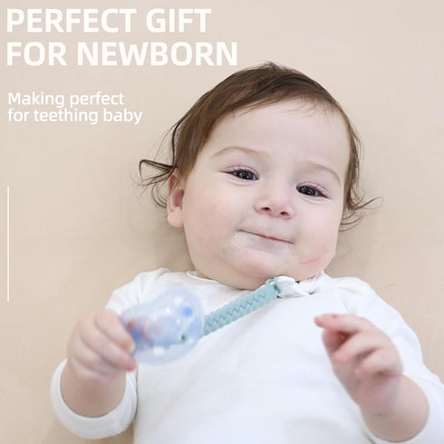 5-Pack Silicone Pacifier Clip, One-Piece Silicone Pacifier Holder Clip for Boys & Baby Girl Binky Clips Rust-Free