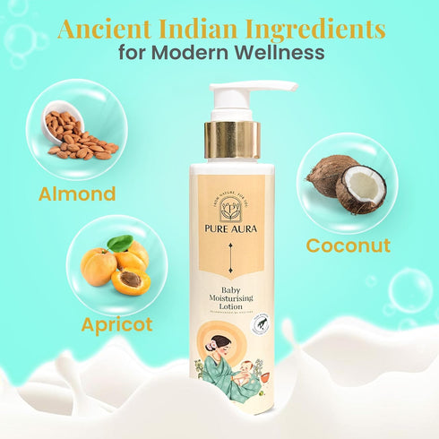 PURE AURA 30 Babys Sunshine Shield Duo | Ayurvedic Baby Sunscreen SPF & Baby Lotion | Natural Sun Protection & Calming
