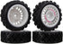 1/10 RC Rally Car Wheels Rims & Rubber Tires 12mm Hex Drive Hub for Tamiya TT-01 TT-02