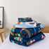 4 Set NTBED Pieces Construction Truck Toddler Bedding for Baby Boys, Flags Vehicles Excavator Cars Printed, Includes