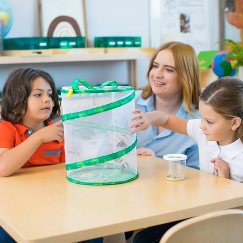 Insect Lore Butterfly Garden, Butterfly Kit with Live Caterpillars, 5 Caterpillars, Reusable Habitat, STEM Journal &