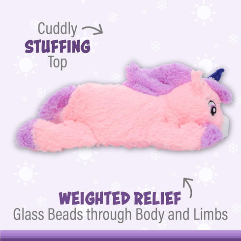 1i4 Group Jumbo Weighted Hugs by Warm Pals – Unicorn – 4lbs – Cozy Microwavable Lavender Scented Plush Toy
