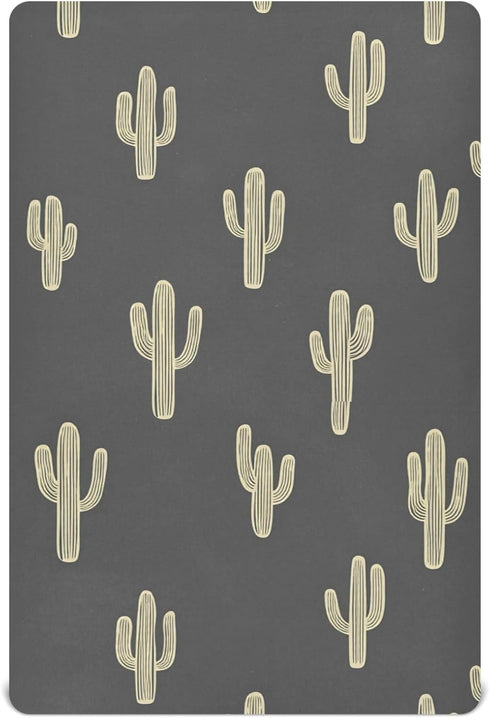 Pfrewn Crib Sheets for Boys Girls Cactus Boho Cacti Retro Fitted Crib