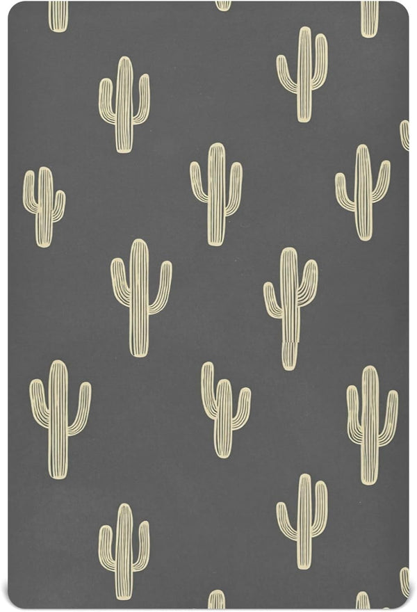 Pfrewn Crib Sheets for Boys Girls Cactus Boho Cacti Retro Fitted Crib