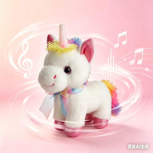 Singing Dancing Unicorn Stuffed Animal, Music Rocking Unicorn Plush Toys Interactive Toys for Kids,Holiday Party