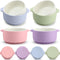 Domensi 4 Sets Kids Porcelain Bowls with Suction Sleeves Toddler Suction Bowl